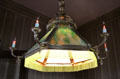 Stained glass ceiling lamp fixture at Capt. Charles Schreiner Mansion. Kerrville, TX.