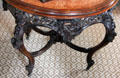 Table with carved bentwood legs at Capt. Charles Schreiner Mansion. Kerrville, TX.