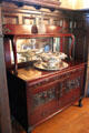 Dining room sideboard with punchbowl at McFaddin-Ward House. Beaumont, TX.