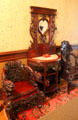 Carved Chinese furniture in hall at McFaddin-Ward House. Beaumont, TX.