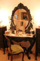 Dressing table in pink bedroom at McFaddin-Ward House. Beaumont, TX.