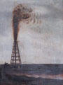 Painting of Lucas Gusher on Spindletop Hill after photo by Frank Trost at McFaddin-Ward House. Beaumont, TX.