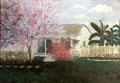 Painting of outbuilding on property by Florence Chambers at Chambers House Museum. Beaumont, TX.