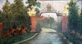 Gates of Phelan Mansion painting by Florence Chambers at Chambers House Museum. Beaumont, TX.