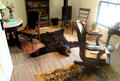 Office in Planter's House with bearskin rug at historic village of Mayborn Museum. Waco, TX.