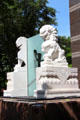 Modern split version of traditional Chinese lion in fountain at Trammell Crow Center. Dallas, TX.