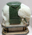 Qing dynasty carved jadeite elephant from China at Crow Collection of Asian Art. Dallas, TX.