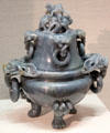 Qing dynasty carved jadeite tripod censer from China at Crow Collection of Asian Art. Dallas, TX