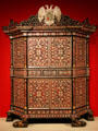 Inlaid mahogany cabinet from Lima, Peru at Dallas Museum of Art. Dallas, TX.