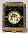 Albatross mantel clock by New Haven Clock Co., CT & J. & J. Low Tile Works of MA at Dallas Museum of Art. Dallas, TX.