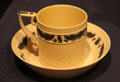 Caneware coffee cup & Saucer by Josiah Wedgwood Factory of Staffordshire, England at Dallas Museum of Art. Dallas, TX.