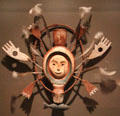 Inuit mask seal or sea otter spirit by Yup'ik culture of Yukon River area of Alaska at Dallas Museum of Art. Dallas, TX.