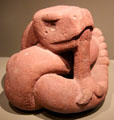 Aztec basalt snake effigy from Mexico at Dallas Museum of Art. Dallas, TX.