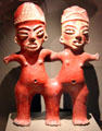 Ceramic two joined figures from Tlatilco, Mexico at Dallas Museum of Art. Dallas, TX.