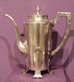 Silver coffeepot by Thomas G. Brown & Sons, New York City at Dallas Museum of Art. Dallas, TX.