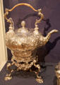 Silver water kettle on stand by Thomas Gilpin of England at Dallas Museum of Art. Dallas, TX.