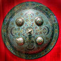 Bronze, silver & enamel Persian shield at Dallas Museum of Art. Dallas, TX.
