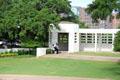 Art Deco WPA-built structure of grassy knoll on Dealey Plaza. Dallas, TX.