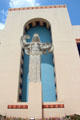 Spain six flags Art Deco statue by Lawrence Tenney Stevens at Centennial Hall at Fair Park. Dallas, TX.