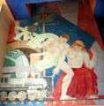 Railroad Transportation Art Deco mural by Carlo Ciampaglia on Centennial Hall at Fair Park. Dallas, TX.