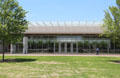 Entrance facade of Piano Pavilion of Kimbell Art Museum. Fort Worth, TX.