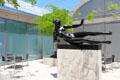 Kahn Building courtyard with bronze statue L'Air by Aristide Maillol at Kimbell Art Museum. Fort Worth, TX.