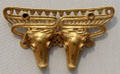 Gold pendants of Two Deer Heads in Conte-style from Panama at Kimbell Art Museum. Fort Worth, TX.