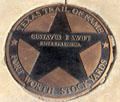 Gustavus F. Swift star on Texas Trail of Fame in Stock Yards historic district. Fort Worth, TX.