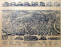 Graphic with aerial view of Fort Worth at Stockyards Museum. Fort Worth, TX.