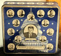 Tin box picturing Presidents of the U.S. at LBJ Museum. San Marcos, TX.
