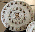 Plate depicting the Presidents of the United States with LBJ at the center at LBJ Museum. San Marcos, TX.