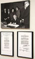 Photo of LBJ signing the Higher Education Act at what is now Texas State University San Marcos at LBJ Museum. San Marcos, TX.