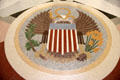 American flag shield on floor under dome at Texas State Capitol. Austin, TX.