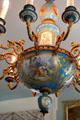 Blue Sevres porcelain hanging lamp at Neill-Cochran House Museum. Austin, TX.