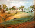 Painting of French Legation house by Julia Robertson at French Legation Museum. Austin, TX.