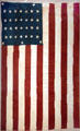 28-32-star U.S. flag where owner added stars as states joined at Bullock Texas State History Museum. Austin, TX.