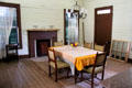 Dining room in Bell House at Pioneer Farms. Austin, TX.