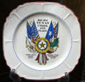 Texas under Six Flags commemorative plate at Gonzales Historical Memorial. Gonzales, TX.
