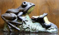 Metal frog statuette at Gonzales Historical Memorial. Gonzales, TX.