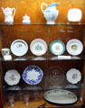 Collection of ceramic plates & objects at Gonzales Historical Memorial. Gonzales, TX.