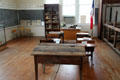 Oak Forest School room with original blackboards at Pioneer Village. Gonzales, TX.