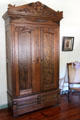 Carved wardrobe in Jahn House at Conservation Plaza. New Braunfels, TX.