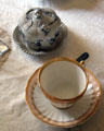 Porcelain tea cup & sugar bowl in Baetge House at Conservation Plaza. New Braunfels, TX.