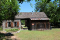The Reininger Log Cabin with "dog trot" style at Museum of Texas Handmade Furniture. New Braunfels, TX.