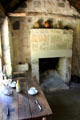 Interior of former outdoor kitchen of Breustedt-Dillen Haus at Museum of Texas Handmade Furniture. New Braunfels, TX.
