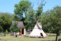 Tepee on grounds of Museum of Texas Handmade Furniture. New Braunfels, TX.