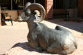 Sculpture of big horn sheep outside visitor center of Arches National Park. UT.