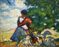 Navajo Goatherd Seated in Landscape painting by Mahonri M. Young at BYU Museum of Art. Provo, UT.