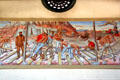 Mural of workers laying UPRR track in Ogden Union Station. Ogden, UT.