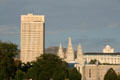 Skyline with LDS Office Building, Mormon Temple & beehive dome of Joseph Smith Memorial Building. Salt Lake City, UT.